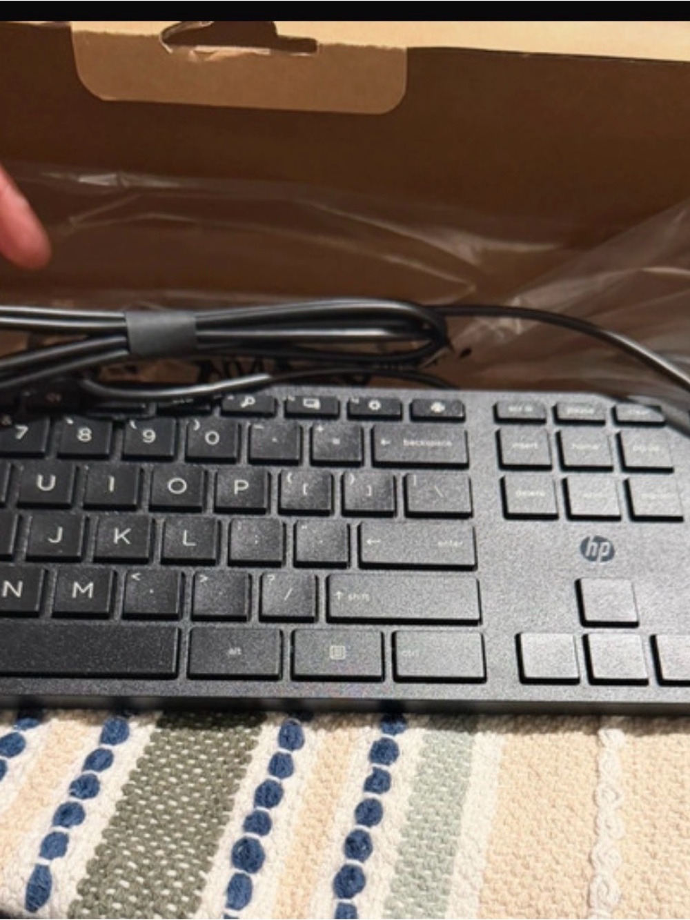 HP Black Wired USB Keyboard with Compact Full-Size Layout